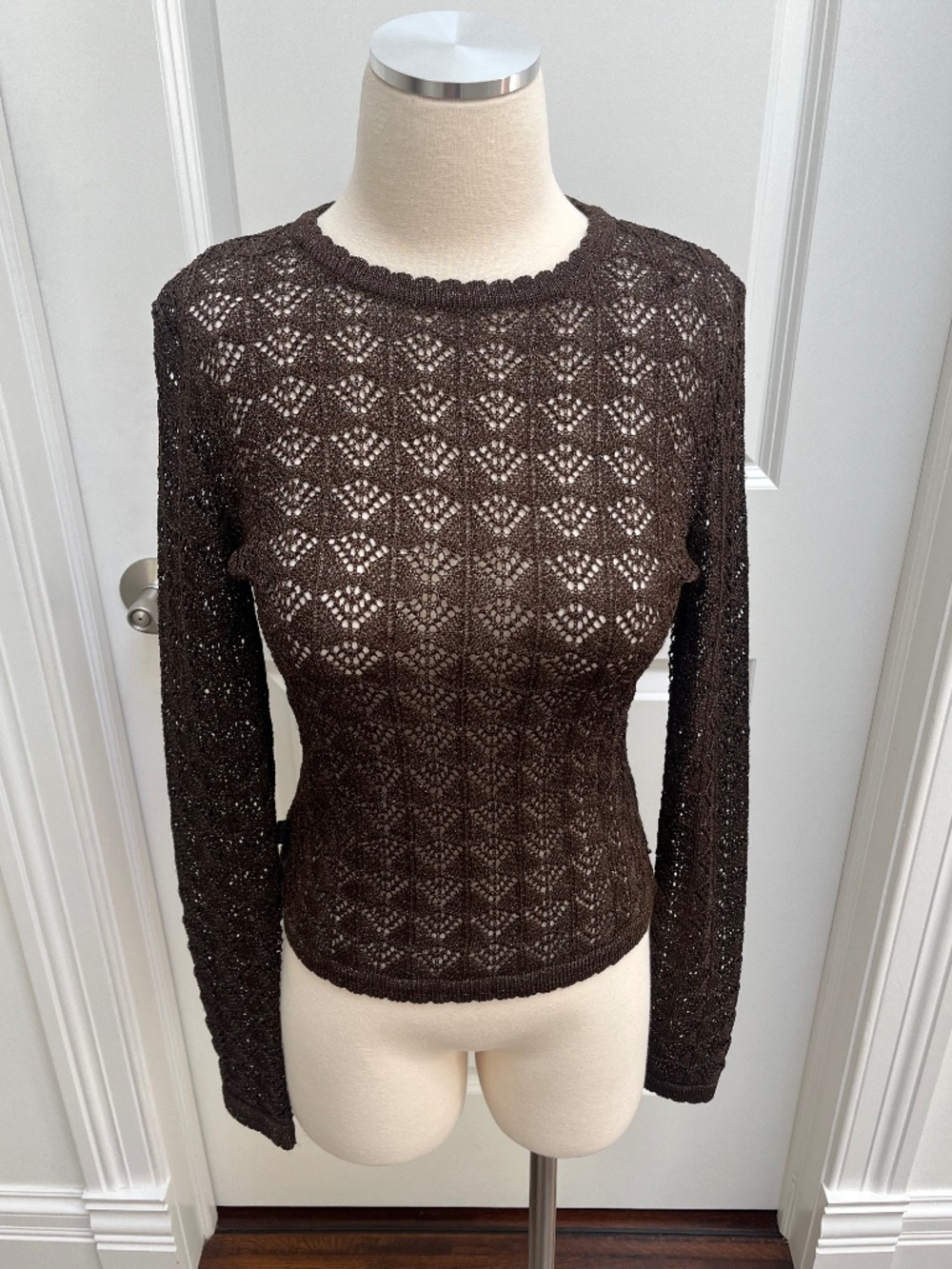 Vintage Moschino Jeans Crochet Sweater, Made in Italy, Size S